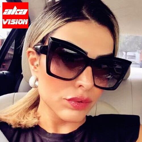 AKA VISION Oversized Sunglasses Women Cateye Glasses Women Brand Designer Eyeglasses For Women/Men Classic Fashion Oculos De Sol