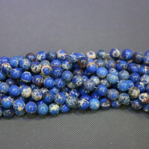 Royal Blue Imperial Emperor Stone Necklace, Sediment Slice Loose Beads Drilled Slab Women Fashion Accessories Jewelry Making