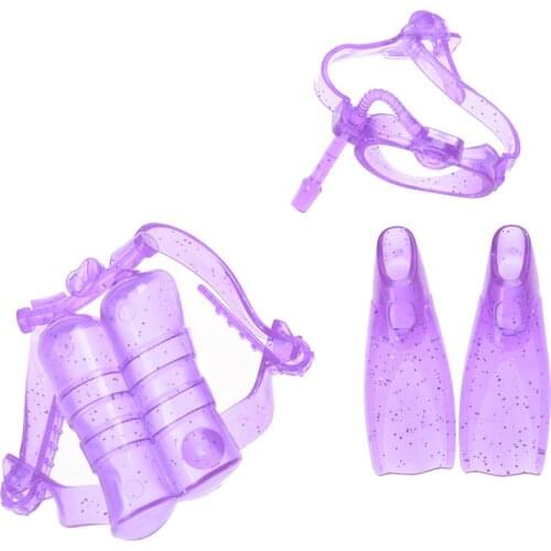 Plastic oxygen tank Swimming Glasses Feets For Barbie Doll Girl Birthday Best Gift Doll Diving equipment Accessories