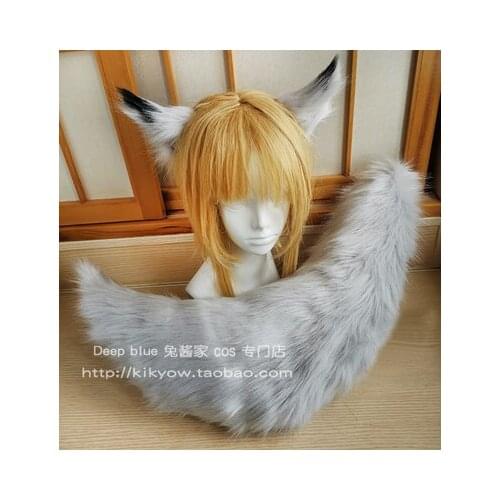 2020 New Cosplay Simulation Plush Neko Cat Ears With Tail Costume Carnival Party Halloween Prop Anime Game Lapland Arknights