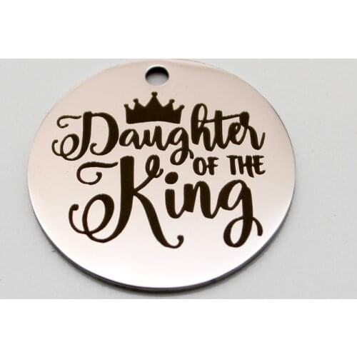 20pcs Daughter Of The King Charms Stainless Steel Pendant Queen Charm DIY Handmade Accessories