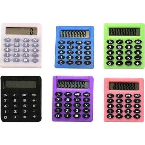 Cartoon Mini Pocket Calculator 8 Display Digits Portable Caculator Handheld Pocket Type Coin Batteries Calculator