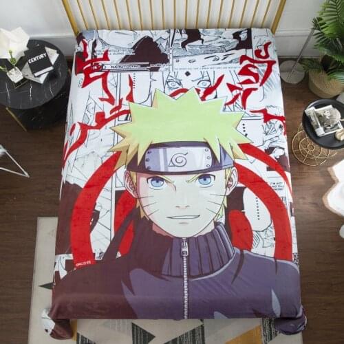 Anime 1ps Naruto Sasuke Bed Sheet Kids Bedroom Dorm Textile Bedding Set Sheet Children Room Bed Sheet Bedding Set 1.1m 1.5m 1.8m