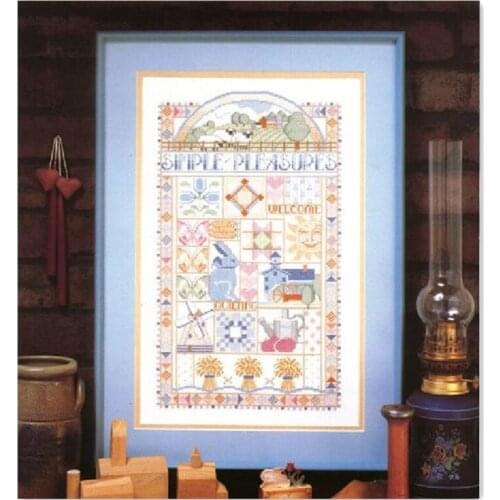 Simple Pleasures cross stitch package word letters 18ct 14ct 11ct cloth cotton thread embroidery DIY handmade needlework