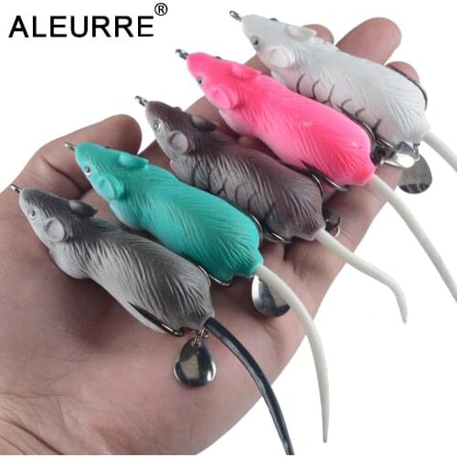 Propeller Mouse Fishing Lure Whopper Plopper Bionic Bait 60mm 12.5g Simulation Mouse Fishing Lure Soft CrankBait Minnow Lure