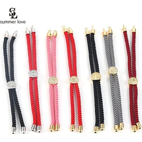 Colorful Cord Chain Bracelet Connectors Adjustable Braided Red Rope for DIY Bracelets Jewelry Making Findings