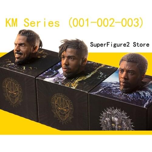 In Stock KM Series (001-002-003) 1/6 Soldier Panther Head Carving Three Head Carving Set