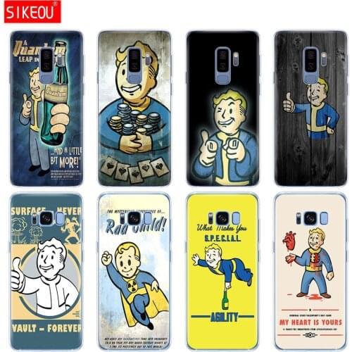 Silicone case for Samsung Galaxy S9 S8 S7 S6 edge S5 S4 S3 PLUS phone cover Black Isle Studios game Fallout