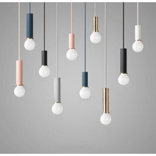 Nordic creative combination cafe aluninum pendant lamp modern brief DIY home decor living room E27 bulb pendant lighting fixture