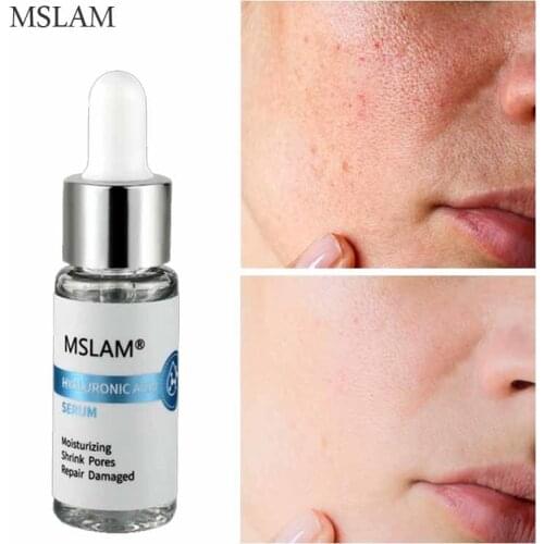 MSLAM Hyaluronic Acid Face Serum Shrink Pore Whitening Brighten Face Essence Moisturizing Anti-Wrinkle Firming Skin Care 15ml
