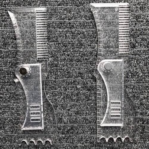 K0AE Beard Styling Template Stencil Hair Beard Comb for Men Lightweight and Flexible Fits All-In-One Beard Shaping Tool
