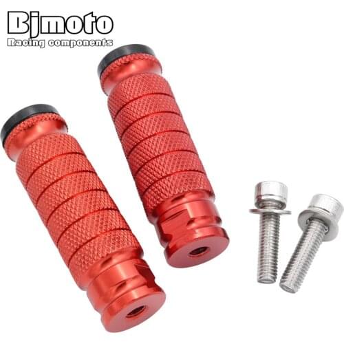 BJMOTO 8MM Universal CNC Motorcycle Foot Rests Pedals Rear Set For Honda shadow 750 crf 230 Racing Motor M8 Foot Pegs Footrest