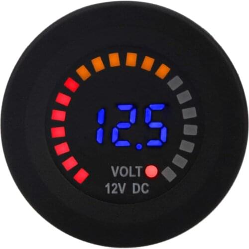 Waterproof 12V DC Voltmeter Color LED Digital Display Voltage Meter Battery Tester for Marine Car Motorcycle Truck Boat RV