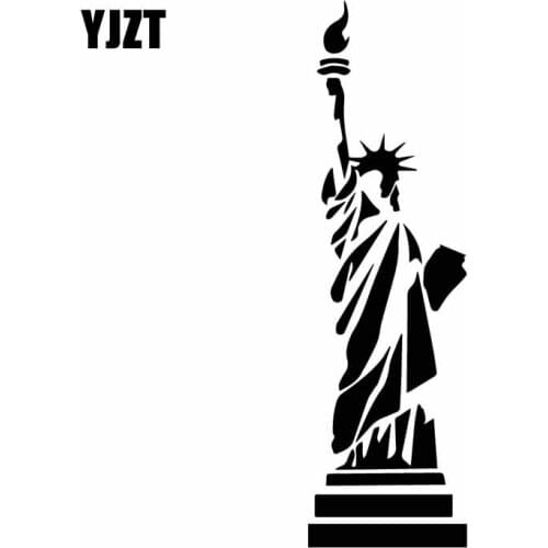 YJZT 4.5CM*15.6CM Elegant Statue Of Liberty USA Monument Patriotism Car Sticker Holy Vinyl Decal Coolest Black/Silver C27-0189