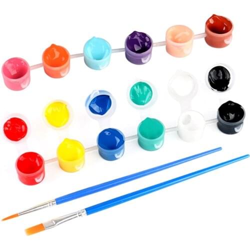 12 Colors Acrylic Paints Pigment Set For Clothing Textile Fabric Hand Painted Wall Plaster Painting Drawing For Kids Gift