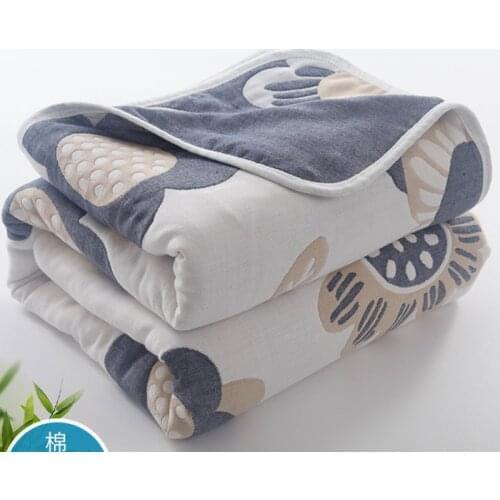 200*150cm 6-layer 100% Cotton Muslin Quilt Bed Sheets Childrens Summer Blanket Baby Quilted Blanket Breathable Tasteless Soft