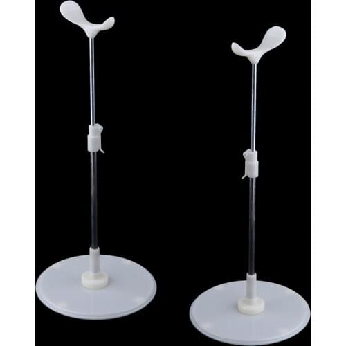 2pieces Adjustable 1/3 1/4 Doll Stand - White Doll Support for BJD 45-60cm Dolls Accessories