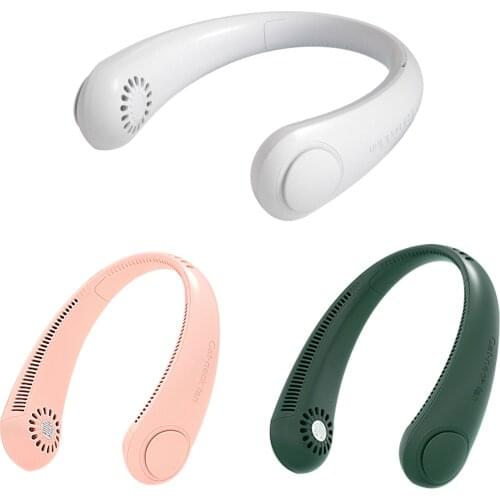 360 Degree Adjustment USB Portable Fan Hands-free Neck Fan Hanging Rechargeable Mini Sports 3 Gears Wearable Sport Cooler