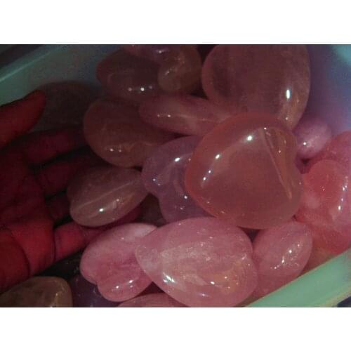 7 NATURAL ROSE QUARTZ CRYSTAL HEART HEALING