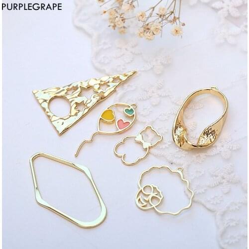 Alloy DIY earrings jewelry bracelet necklace hair accessories material geometric border abstract 8 pieces