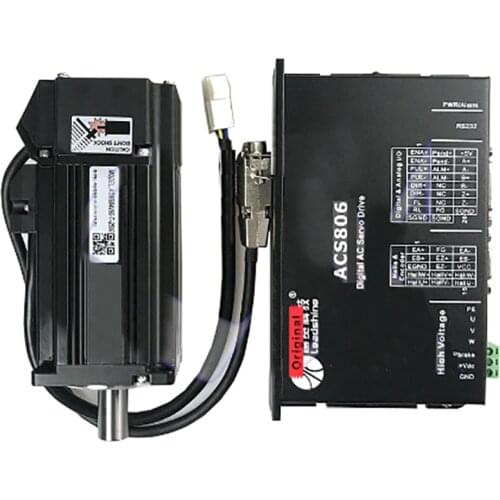 Leadshine 400W Brushless AC Servo Motor ACM604V60-T-2500 + ACS806 Drive Kit With 2500 line Encoder Cable And Motor Cable