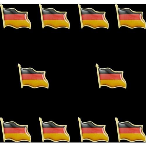 10PCS Germany Country Flag Enamel Hat Pin Brooch Lapel German Pride Brooch