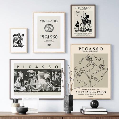 Black White Vintage Picasso Abstract Art Wall Art Canvas Painting Nordic Posters And Prints Pictures For Living Room Home Decor