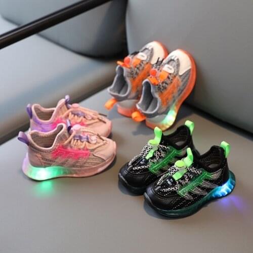 Kids Toddler Shoes Led Glowing Sneakers with Light Children Running Shoes Non-slip Fashion Luminous Sport Shoes for Girls Boys