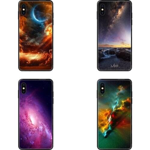 For Galaxy Note 4 8 9 10 20 Plus Pro J6 J600 J7 J730 J8 J810 M30s M80s 2017 2018 Sun Moon Space Nebula Bright Black Soft TPU