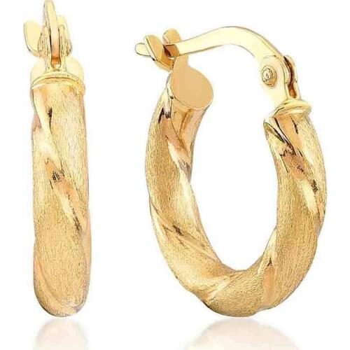 Women Altın14 Sterling Ring 1.8 cm diameter Earrings For Women Extraordinary Earrings Jewelry