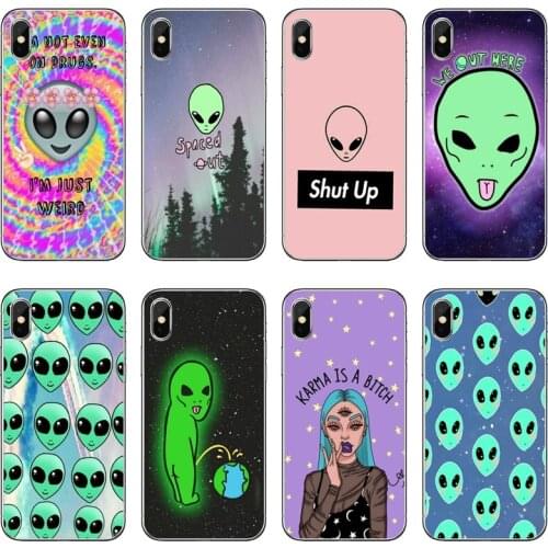 Aesthetics Cute Cartoon alien space For Samsung Galaxy S10 Lite S9 S8 S7 S6 edge Plus S5 S4 Note 9 8 5 4 mini cover case