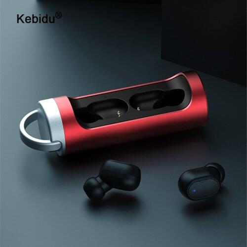 Kebidu TWS Bluetooth 5.0 Earphone Sports Wireless Headphones Stereo Wireless Earphones Mini Earbuds with Mic and Charging Box