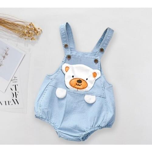 IENENS Baby Boy Girl Bodysuit Denim Clothing Summer Jumpsuit Cartoon Jumper Outfits Newborn Infant Clothes Overalls Dungarees