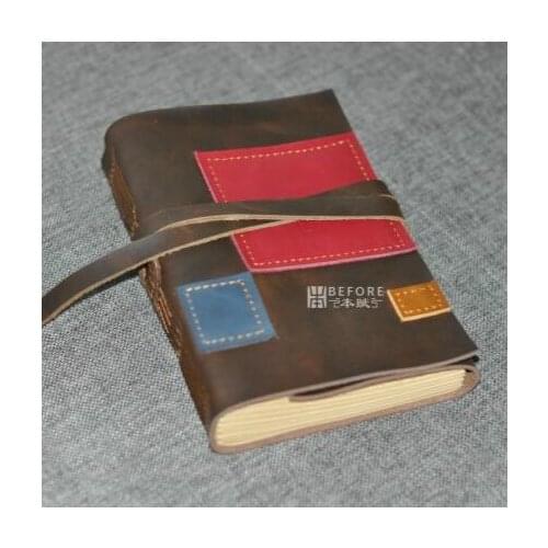 Leather Diary Spell Color B6 Retro European Leather notebook Travel Journal