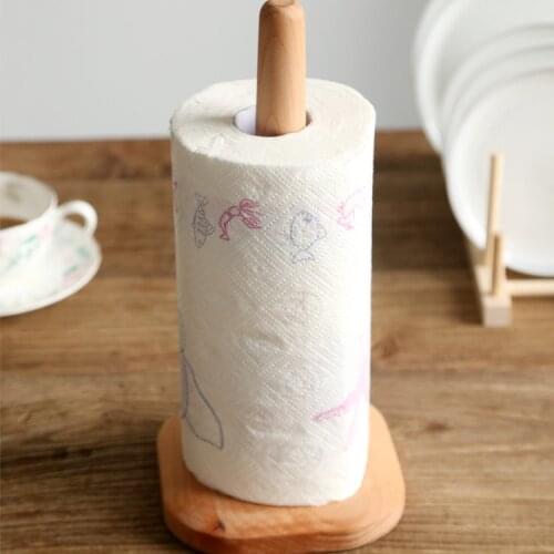 Japan Style creative wooden storage holders racks roll paper napkin paper holder paper towel rack kitchen table accessories