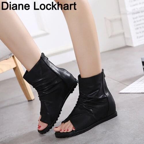 Fashion Women Gladiator Wedge Boots Ladies Casual Summer platform Open The Toe Boots Shoes 2019 Brand New Rome Women Mujer 35 40