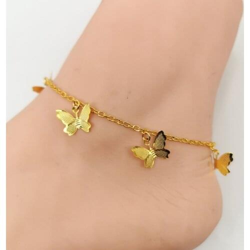 Fashion Women Chain Butterfly Ankle Bracelet Gold Anklet Foot Beach Womens Jewelry boho jewelry Ankle Gift