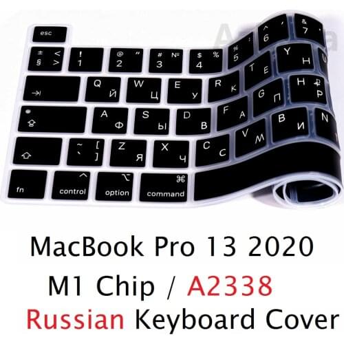 Soft for Macbook Pro 13 2020 M1 Chip A2338 Russian EU US Keyboard Cover Silicon For Macbook Pro 13 A2338 Russian Keyboard Skin