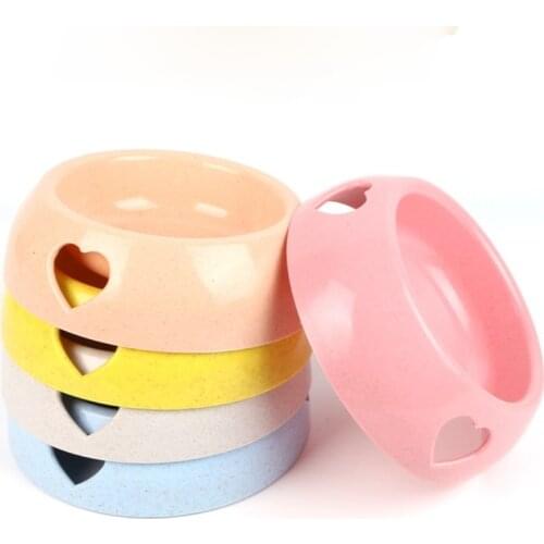 Nontoxic ABS Sweat Heart Solid Pet Dog Bowls Feeding Food Bowl Puppy Feeder Dish Bowl Pet Dogs Supplies Dropshipping 2 Size