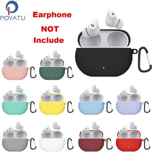 POYATU Silicone Case For Beats Studio Buds Protective Skin Accessories Cases Washable Dust-proof Cover For Beats StudioBuds Case