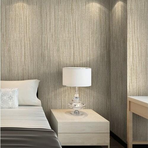 Wellyu Modern Straw Solid Wallpaper For Walls 3D Bedroom Living Room Sofa TV Background Brown Beige Stripes Wall paper Rolls