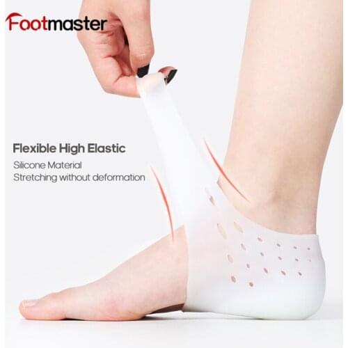 FootMaster Invisible Height Increase Socks Women Men Heel Pads Silicone Gel Lift Insoles In Cracked Knee Pain Heel spur pad