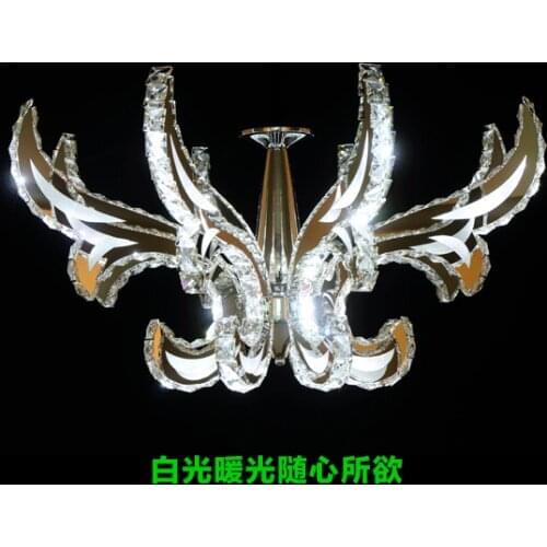 High quali factoryLED 6 light Dimmer Remote Control LED 30W K9 Crystal Chandelier Lihting Transparent Size:68*68*78cm 110v 220v