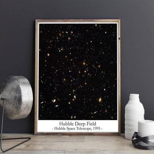Hubble Deep Field Hubble Telescope Photo Poster Famous Space Abstract Canvas Painting Wall Pictures for Living Room Home Decor