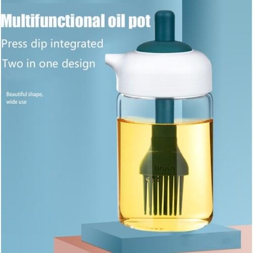 Heat-Resistant Glass Dip With Brush Take Integrated Seasoning Bottle bbq Oil Bottle Seasoning Tools Spice jar Kitchen Accessory