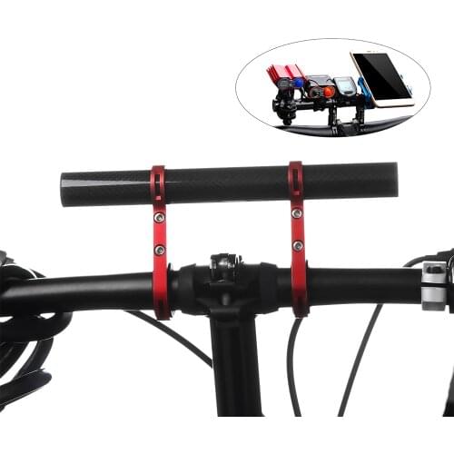 1Pc Aluminum Alloy Bike Handlebar Extender Fashion Double Tube Bracket Lamp Mount Bicycle Extra Storage Space Accessories