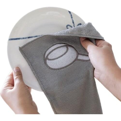 Absorbent Microfiber Kitchen Dish Cloth Household Thicken Clean Towel Washing Cloths Kitchen Cleaning Gadgets