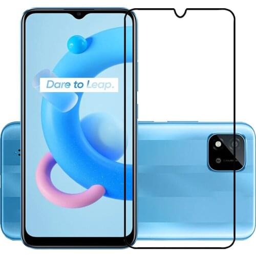 75 Pcs/Lot 2.5D Premium Tempered Glass for Realme C20 Full Cover Screen Protector Protective Film for Realme C20