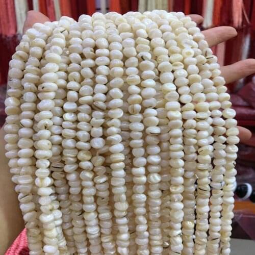 Natural Shell Beads Irregular Shape 38cm Loose Beads for Jewelry Making DIY Women Bracelet Necklace Accessories Size 4-5/6-7mm