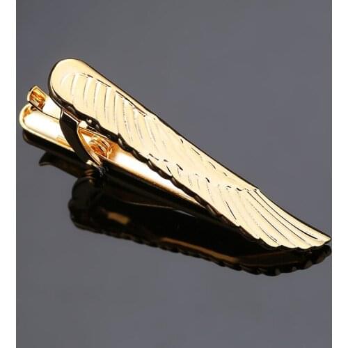 Gold-color Wing Tie Clip Pin Clasp Bar Metal Tie Clips For Mens Accessories High Quality Wedding Gift Brand Jewelry top quality